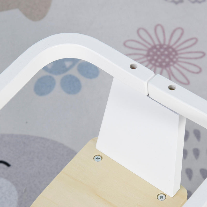 Cavallo a Dondolo per Bambini 68x26,5x48 cm in Legno Bianco