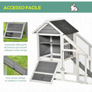 Conigliera da Esterno 140x65x120 cm in Legno Grigia