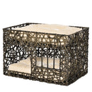 Cuccia per Gatti 2 Ripiani 56x41x45 cm in Vimini Sintetico Marrone