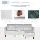 Divano Letto Angolare 218x110x66 cm con Penisola in Legno e Tessuto Grigio Chiaro