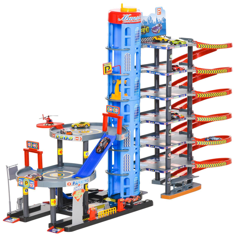 Garage Giocattolo per Bambini con Rampe  Ascensore ed Eliporto