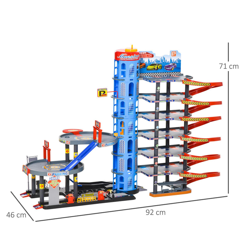 Garage Giocattolo per Bambini con Rampe  Ascensore ed Eliporto