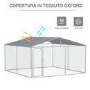 Kennel per Cani da Esterno 400x400x232 cm in Metallo Argento