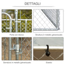Kennel per Cani da Esterno 400x400x232 cm in Metallo Argento