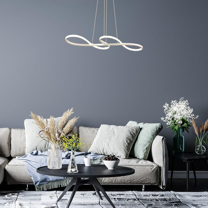 Lampadario a LED 70W Altezza Regolabile Bianco