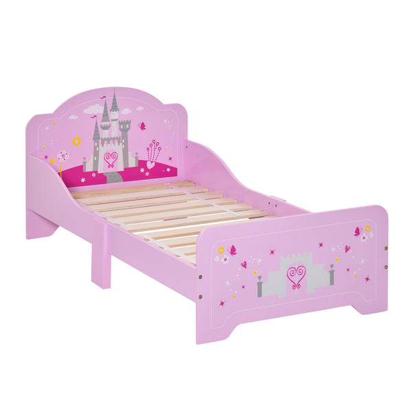 Einzelbettstruktur für Kinder 143 x 73 x 60 cm aus rosa Pappelholz online