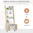 Libreria 4 Ripiani 2 Ante 60x40x171 cm in Legno Truciolare Rovere e Bianco
