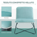 Poltrona Imbottita 55x69x68 cm in Velluto Verde