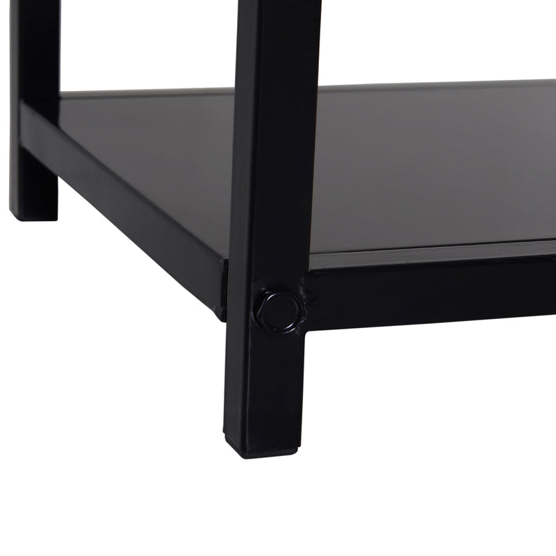 Portalegna per Camino 34x34x111 cm con Accessori in Metallo Nero