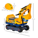 Escavatore Ruspa Cavalcabile 77x26x55 cm per Bambini Giallo