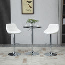 Set 2 Sgabelli da Bar 51,5x48x83-104 cm in Similpelle Bianchi