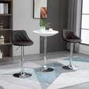 Set 2 Sgabelli da Bar 51,5x48x83-104 cm in Similpelle Marrone