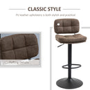 Set 2 Sgabelli da Bar 41,5x45x85-107 cm in Similpelle Marrone e Nero