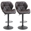 Set 2 Sgabelli da Bar 51,5x57,5x93-114,5 cm in Similpelle Marrone