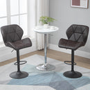 Set 2 Sgabelli da Bar 51,5x57,5x93-114,5 cm in Similpelle Marrone