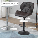 Set 2 Sgabelli da Bar 51,5x57,5x93-114,5 cm in Similpelle Marrone