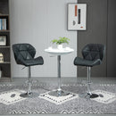 Set 2 Sgabelli da Bar 51,5x57,5x93-114,5 cm in Similpelle Nero