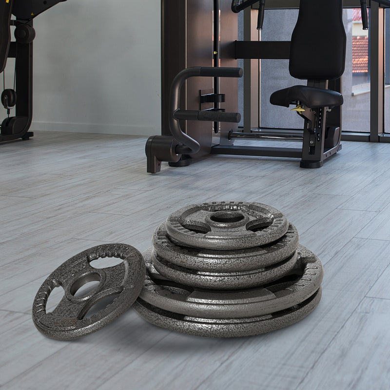 Set di 6 Dischi Pesi per Bilanciere Totale 35 Kg Grigi