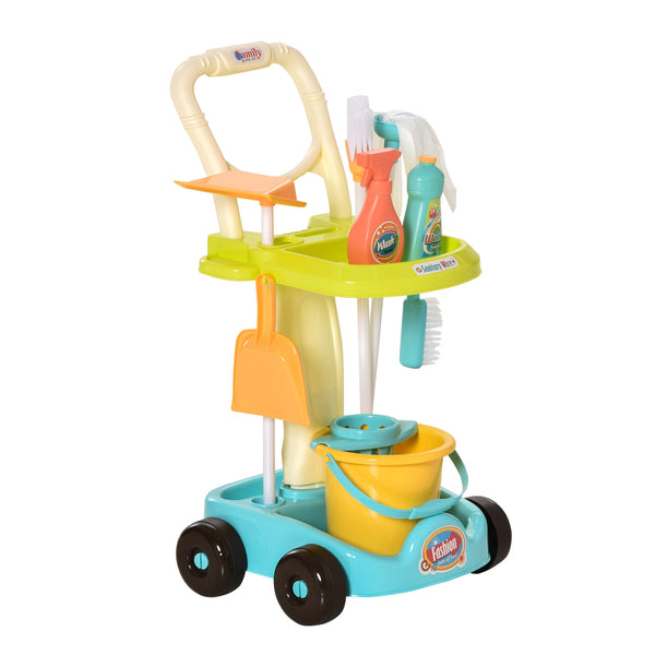 sconto Spielzeug-Reinigungsset für Kinder 30x29x55 cm 17 Zubehör mit Trolley