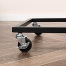 Tavolino da Salotto 55x35x69 cm con Ruote in Metallo e Legno Marrone