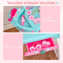 Postazione Trucco Specchiera Giocattolo per Bambini con Specchio e Accessori Azzurro e Bianco