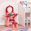 Postazione Trucco Specchiera Giocattolo per Bambini con Specchio e Accessori Rosa