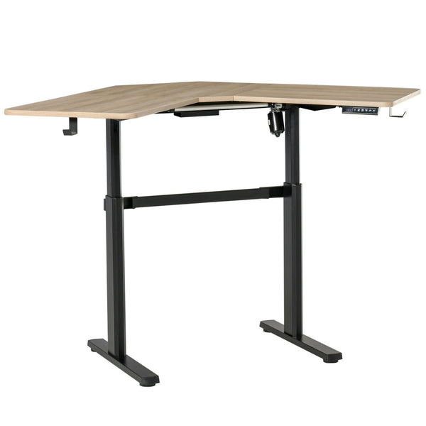 prezzo Eckschreibtisch 167 x 107 x 72-122 cm aus Aluminium und MDF-Holz