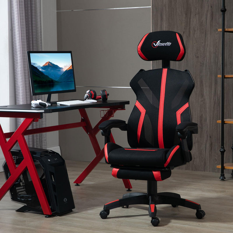 Sedia da Gaming Ergonomica 65x65x119-129 cm in Similpelle Nera