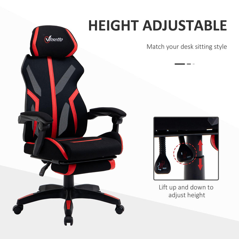 Sedia da Gaming Ergonomica 65x65x119-129 cm in Similpelle Nera