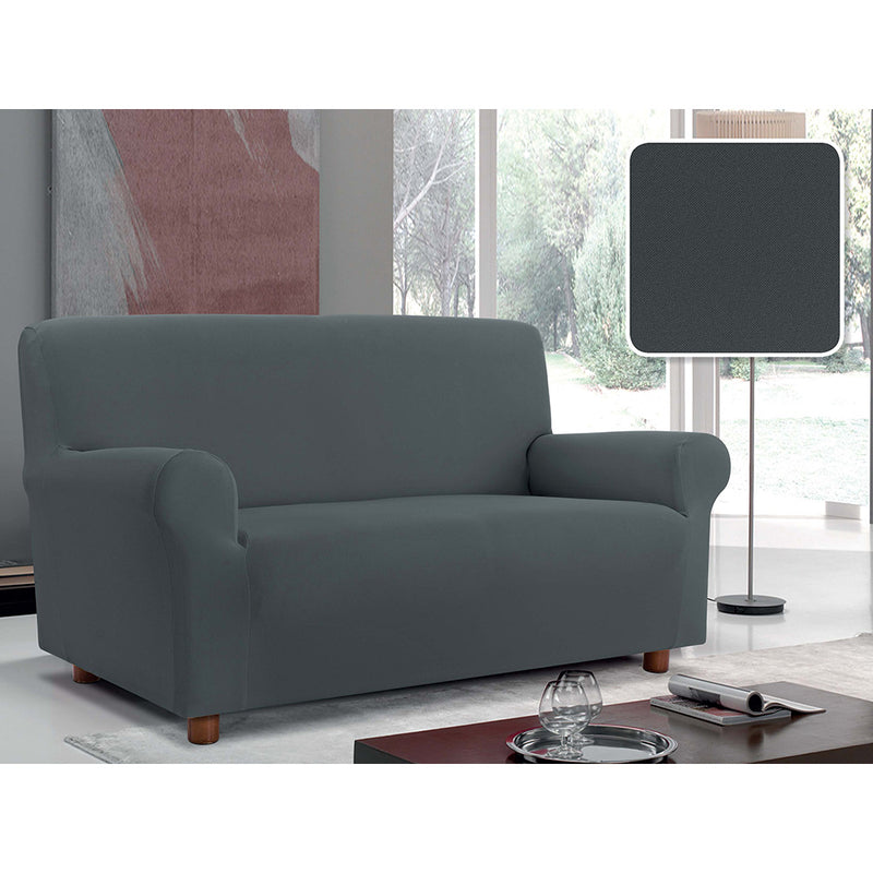 Copridivano Elasticizzato in Tessuto Grigio 1 Posto