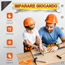 Banco di Lavoro con 50 Attrezzi per Bambini Nero e Grigio