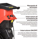 Biotrituratore Elettrico da Giardino con Sacco da 50L Rosso