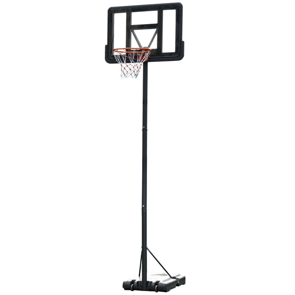 sconto Outdoor-Basketballkorb Höhenverstellbar 231-305 cm aus Stahl mit schwarzen Rädern