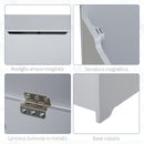 Cassapanca Baule Portagiochi 60x40x48 cm in MDF Grigio