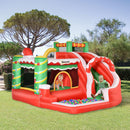 Castello Giostra Gonfiabile Natalizia 290x280x220 cm con Scivolo e Accessori Multicolore