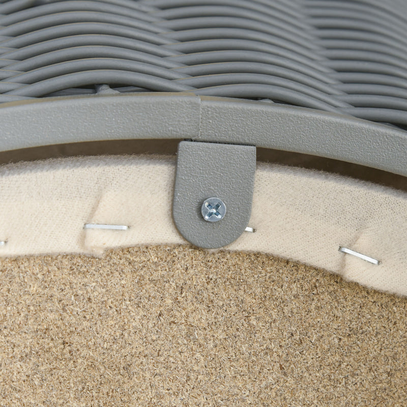 Cuccia per Gatti e Cani Ø60x23,5 cm in Vimini Sintetico Grigio