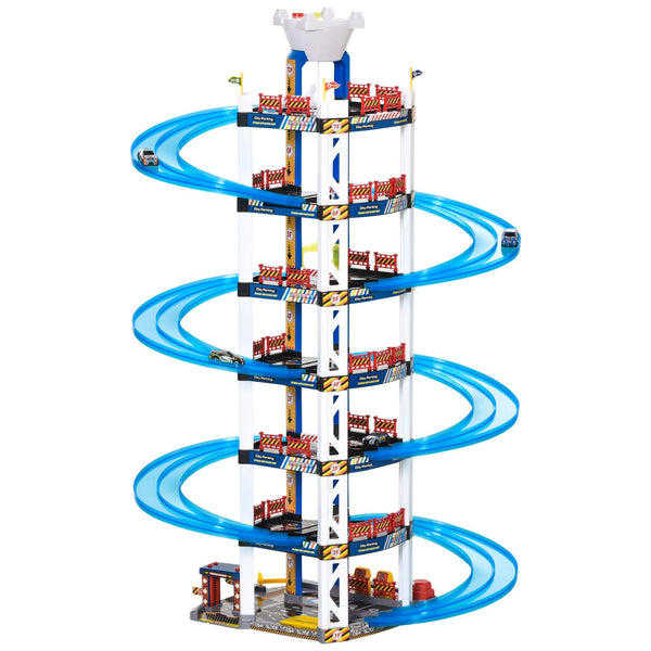 prezzo Spielzeuggarage für Kinder 64 x 59 x 113 cm 7 Ebenen mit mehrfarbigem Aufzug