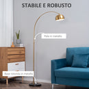 Lampada da Terra ad Arco 30x100x167 cm E27 Paralume in Metallo Oro e Nero