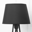 Lampada da Terra 35x35x173 cm E27 con Mensole Paralume in Tessuto Nera