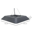 Stufa Alogena a Sospensione 45x45x10 cm 2000W con Luce LED e Telecomando Nera