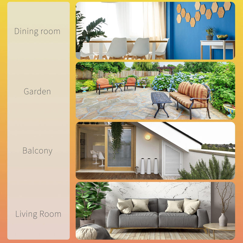 Stufa Alogena a Sospensione 45x45x10 cm 2000W con Luce LED e Telecomando Nera