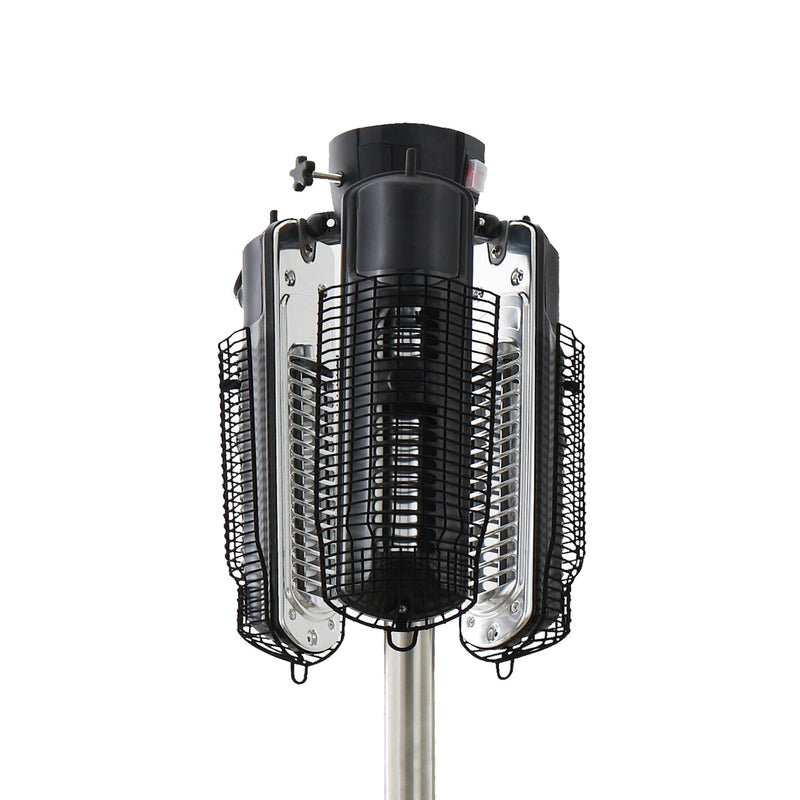 Stufa Alogena 3 Livelli per Ombrellone 100x100x8,5 cm 2000W Bracci Pieghevoli Nera