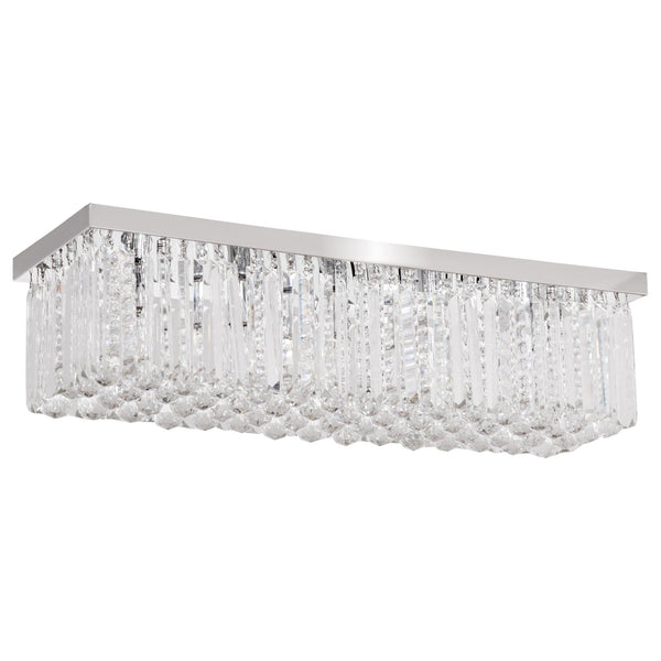 prezzo Moderner Kronleuchter mit Kristalltropfen 80x25xx20 cm E14 40W Silberner Stahlsockel