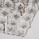 Lampadario Moderno a Gocce in Cristallo 80x25xx20 cm E14 40W Base in Acciaio Argento