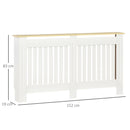 Copritermosifone 152x19x83 cm in MDF e Legno Truciolare Bianco