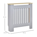 Copritermosifone 78x19x83 cm in MDF e Legno Truciolare Grigio