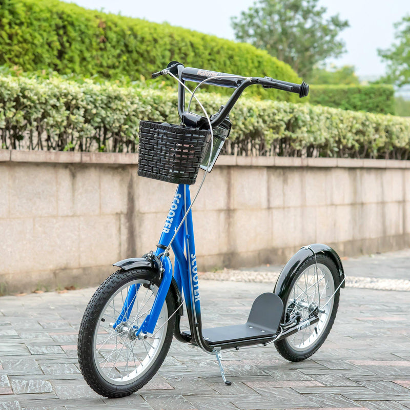 Monopattino per Bambini Ruote da 16 in Metallo Blu e Nero