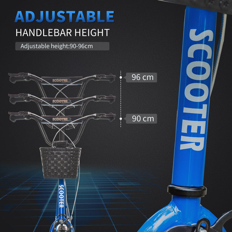 Monopattino per Bambini Ruote da 16 in Metallo Blu e Nero