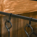 Parascintille con Antine e Porta Centrale 122x1,6x80 cm in Acciaio e Rete Metallica Nero