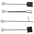 Portalegna per Camino 44,5x29,5x73 cm con Accessori in Metallo Nero